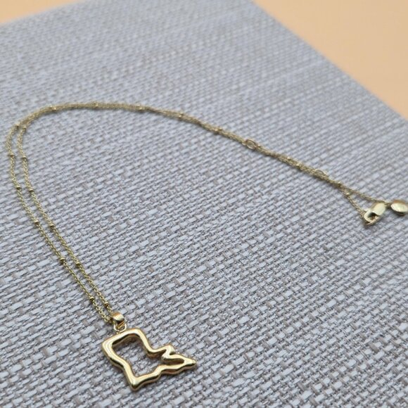 18 Inch Gold Over Sterling Silver Cristy Cali State Necklace A5948 - Picture 2 of 7